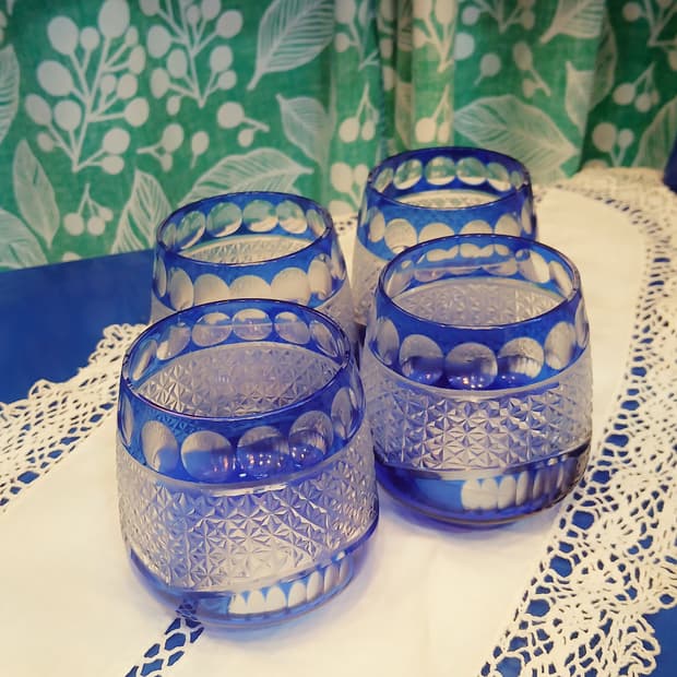 일본 빈티지 kiriko 위스키,사케 글라스잔