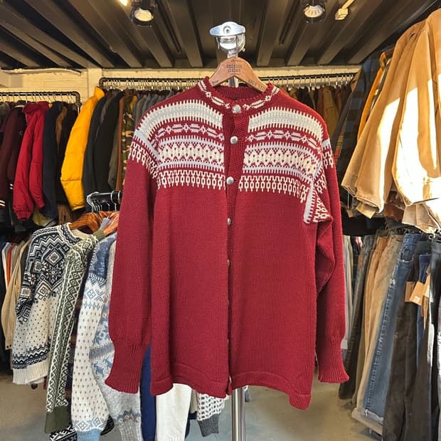 헤비 울 노르딕 스웨터 가디건