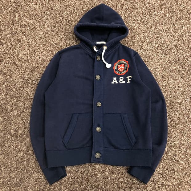 아베크롬비 버튼 네이비 후드 자켓