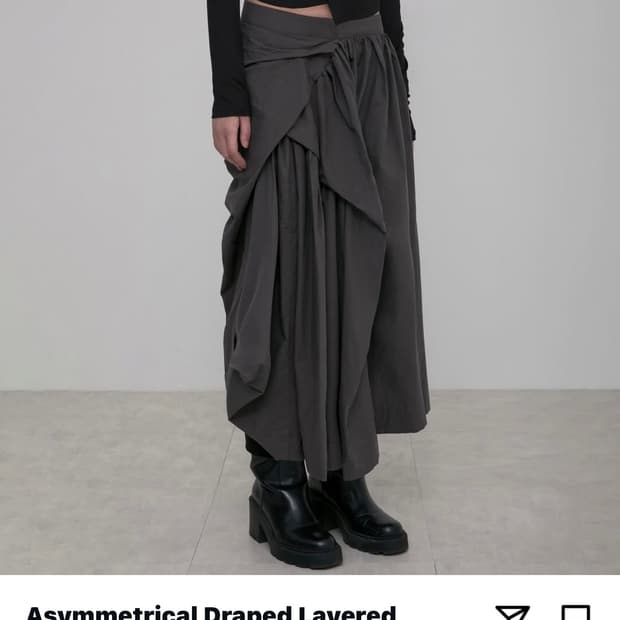 플레어업 드레이프드 레이어드 롱스커트