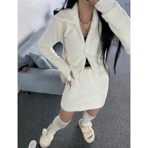 쿠션 퍼 가디건