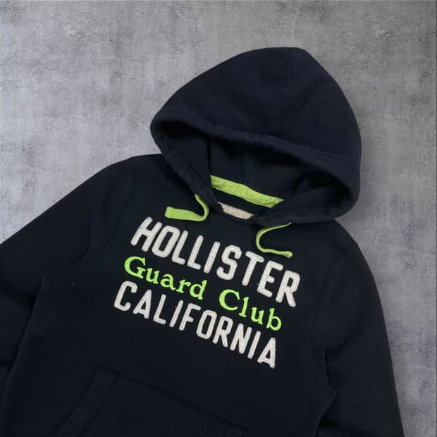 홀리스터 y2k 네이비 컬러 빅로고 후드티