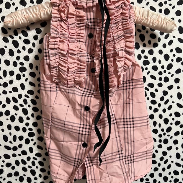 갸루 홀터넥 민소매 프릴 셔츠 탑 히나모리아무깔 