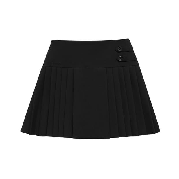 미레코 DIAGONAL TWO BUTTON PLEATS SK BLACK 