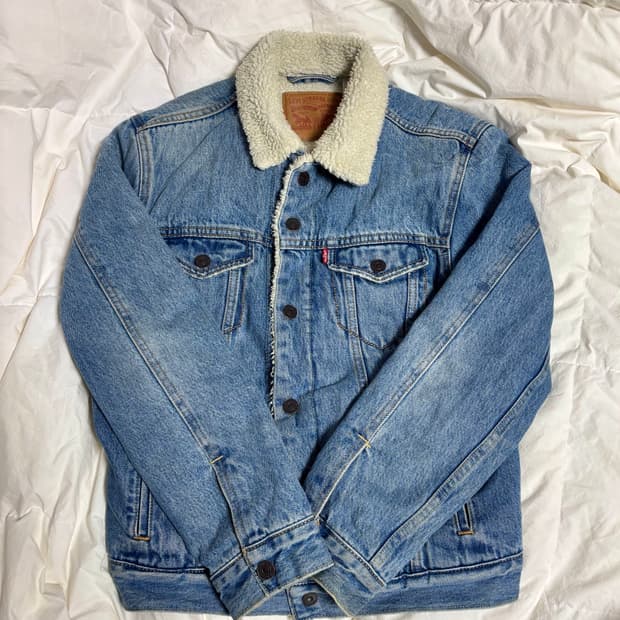 (착샷O) 리바이스(Levi's) 쉐르파 양털 데님 청자켓