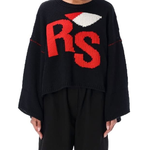 라프시몬스 자카드 rs 크롭니트