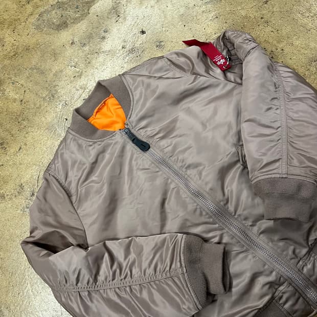 [정품/M] 알파인더스트리 MA-1 봄버 자켓 브라운 오렌지 b14