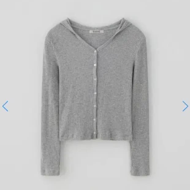 타낫 스냅 버튼 가디건 그레이