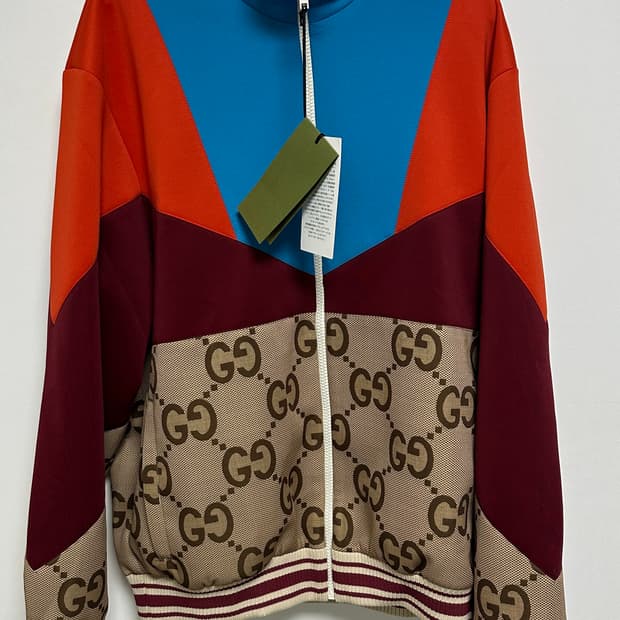 국내판새상품)구찌 GG 컬러블록 집업 자켓 M사이즈