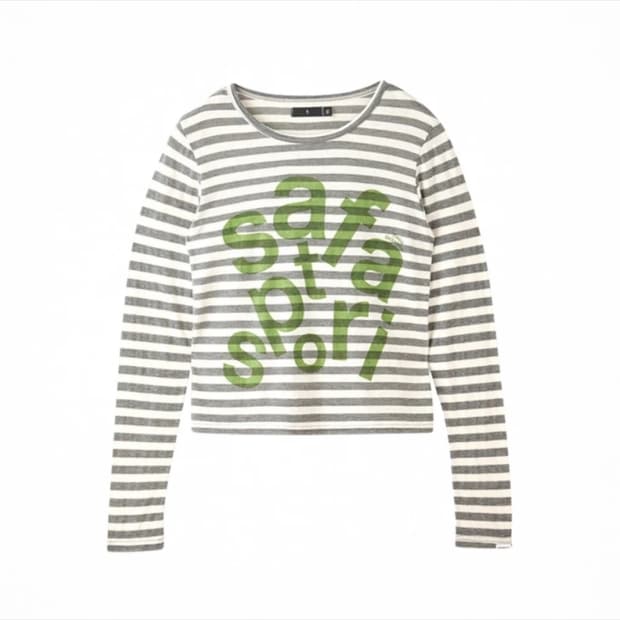 [2] 사파리스팟 1/2 티켓팅 스트라이프 보더티 그레이