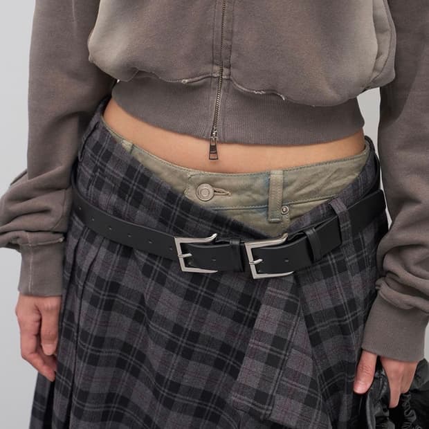 LCDC 티엠 더블 버클 레더 벨트 블랙