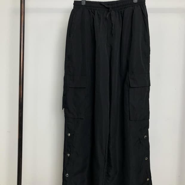 블랙 스냅 팬츠