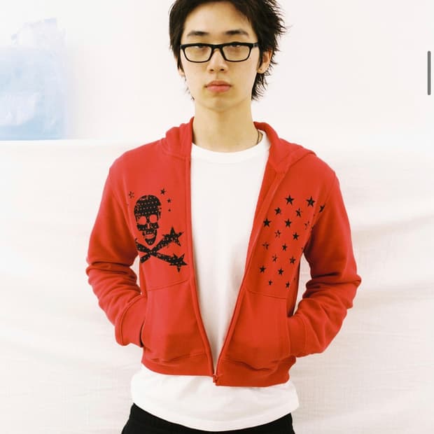 웹하우스 스컬 스타 엔젤 후드집업 레드 판매