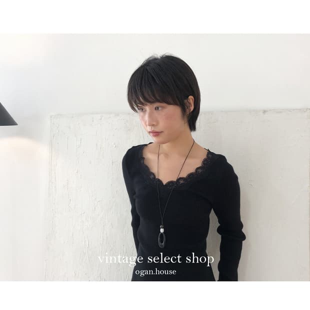 vintage lace ribbed top