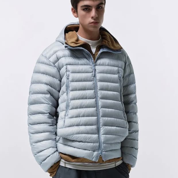 무신사 스탠다드/ 시티레저 시어 립스탑 후디드 라이트 다운자켓/ XXL 