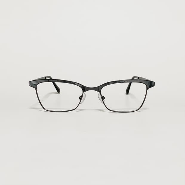 941 빈티지안경 데드스탁 우드 패턴 브라운 사각 메탈 남녀공용 프레임 