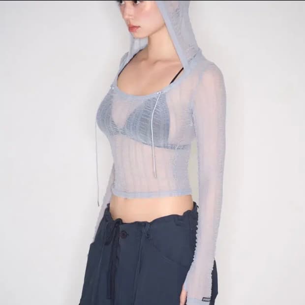 ayana hoodie 아야나 후드탑 시스루