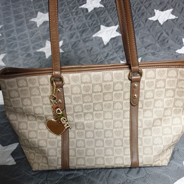 러브캣 하트문양 도트백