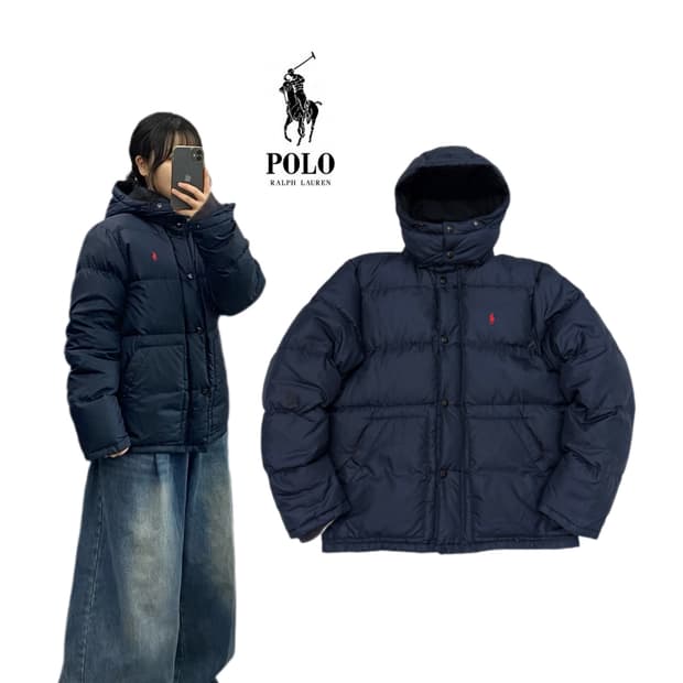 폴로 포니 푸퍼 하이넥 덕다운 패딩