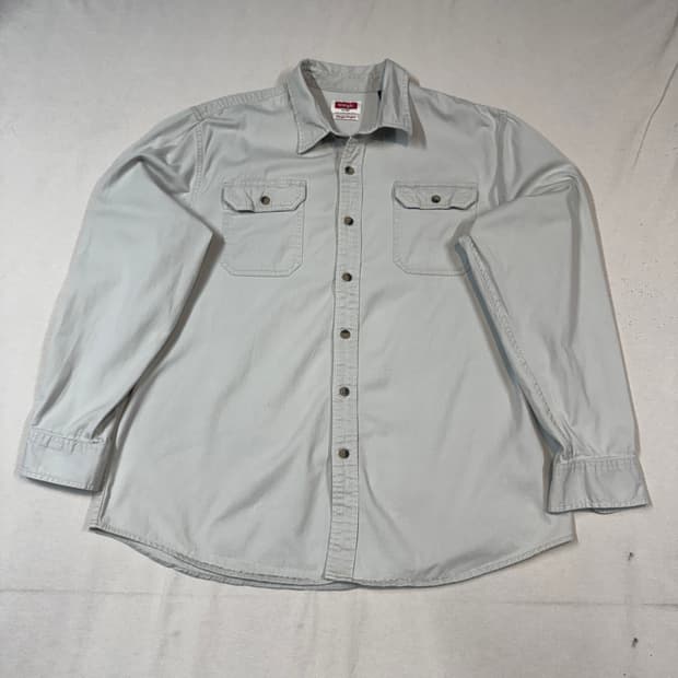 XL) Wrangler 랭글러 투포켓 워크웨어 코튼 셔츠 크림 베이지