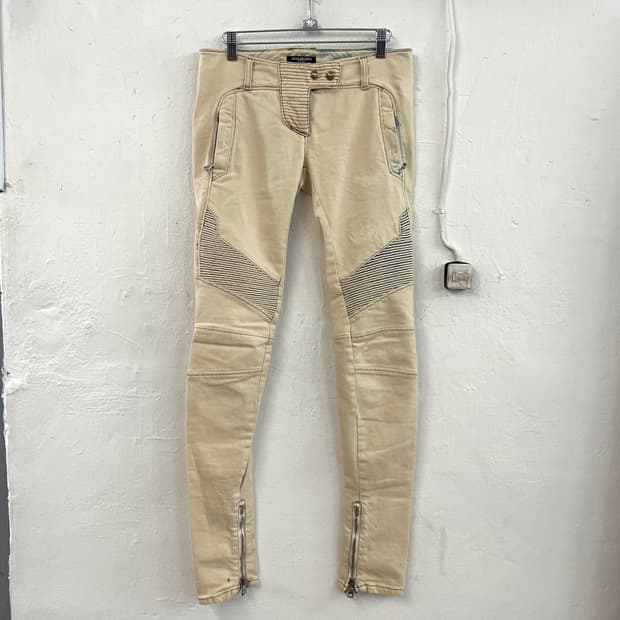 발망 2012SS 올리비에 루스테인 블리치 워싱 데님 바이커 팬츠