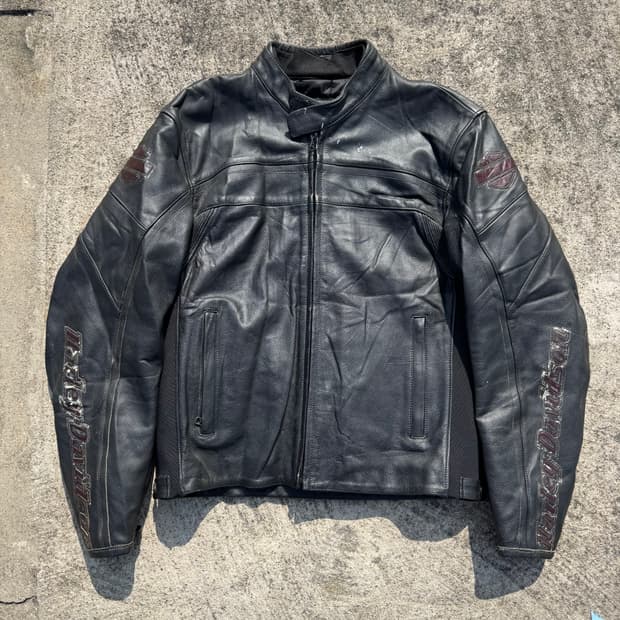 [M~L] 할리데이비슨 싱글 라이더 가죽 자켓