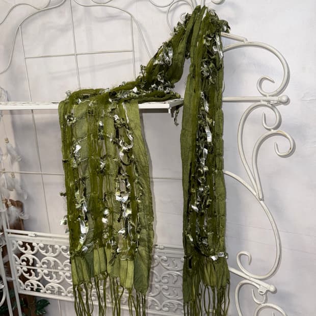 Khaki grunge fairy detail scarf