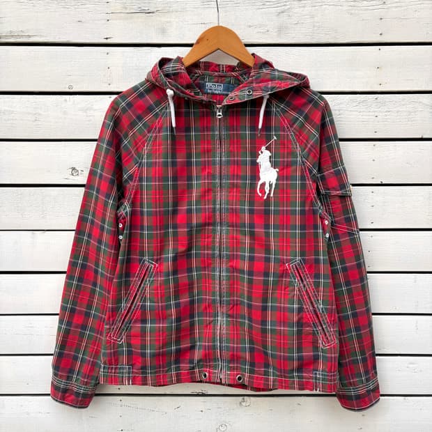 Polo 폴로 빅포니 체크 후드 자켓