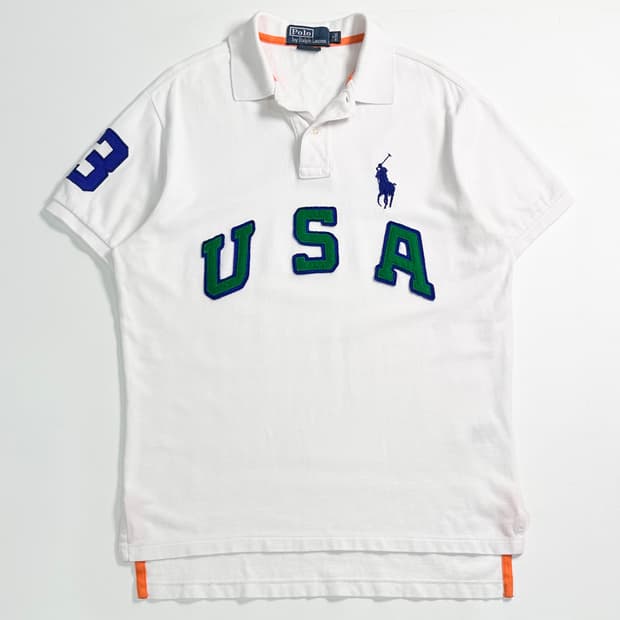폴로 랄프로렌 USA 화이트 카라티