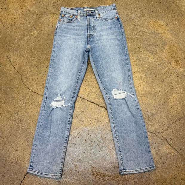 USA 빈티지 리바이스 웻지스트레이트 여성 스판 청바지