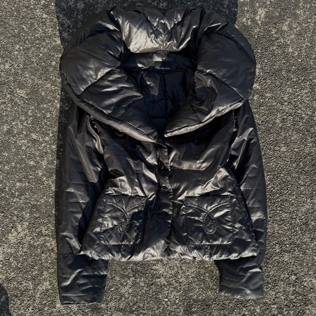 Black Glossy Puffer Jacket