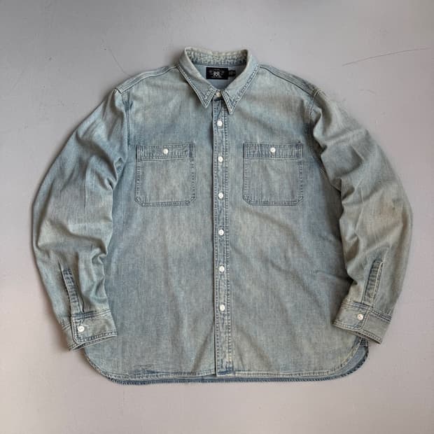 RRL 더블알엘 XXL 투포켓 빅사이즈 워크 데님셔츠