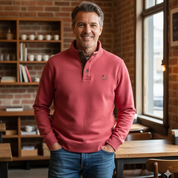 헤지스 남성 풀오버 110사이즈 레드