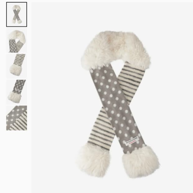 더뮤지엄비지터 STRIPE FUR MUFFLER (GREY)