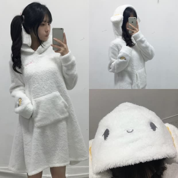 [SANRIO] 산리오 코기뮹 폭닥 후드 원피스