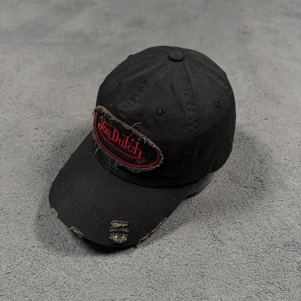 VonDutch 본더치 빈티지 데미지 블랙 볼캡