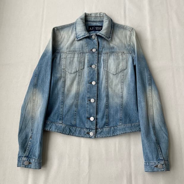 00s 아르마니진스 인디고 002 시리즈 크롭 데님 자켓