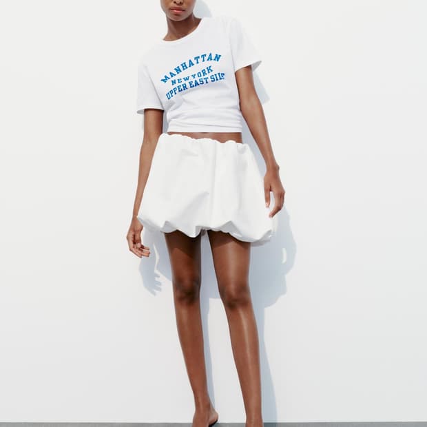 ZARA 자라 미니 벌룬 스커트 화이트 L (새상품)