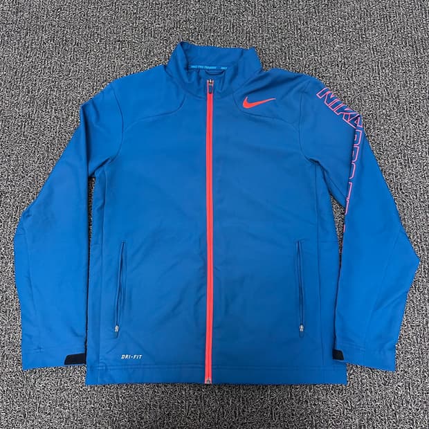 NIKE 나이키 드라이핏 운동복 져지 집업 자켓 블루 M