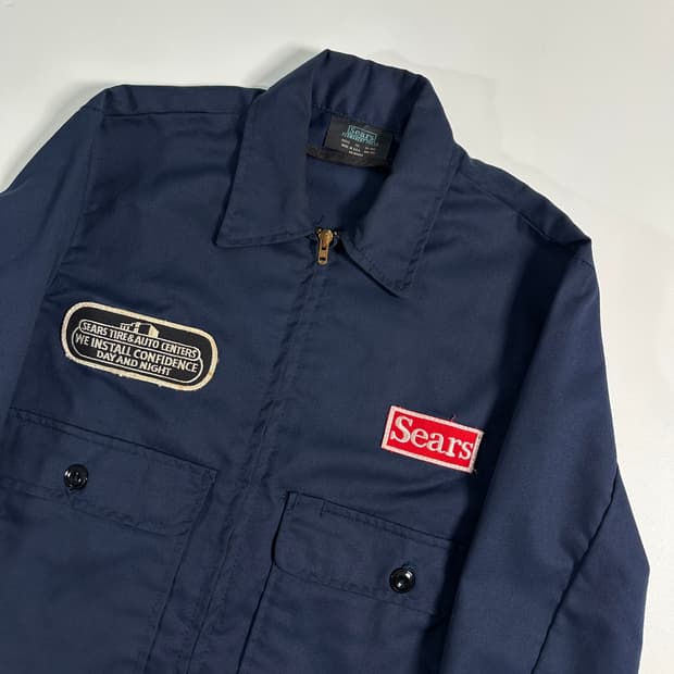 70s USA 시어스 Sears 디트로이트 워크 자켓 네이비
