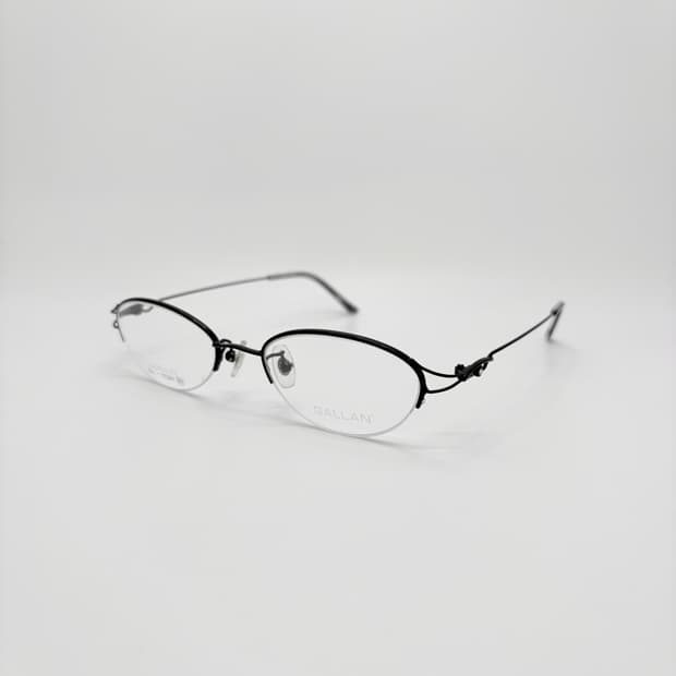 GALLAN 큐빅 블랙 오벌 반무테