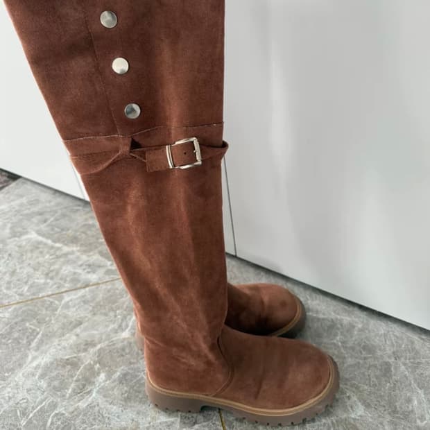 빈티지 브라운 롱부츠