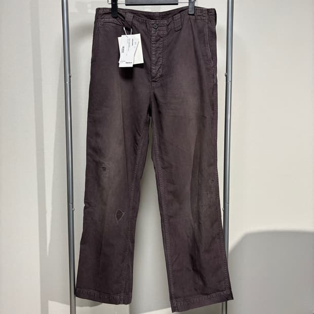 3) visvim 비즈빔 24fw 와이드 치노 크래쉬 블랙