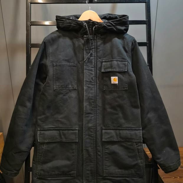 [M]칼하트 Carhartt WIP 후드 덕 롱 코트 패딩 블랙 12.9