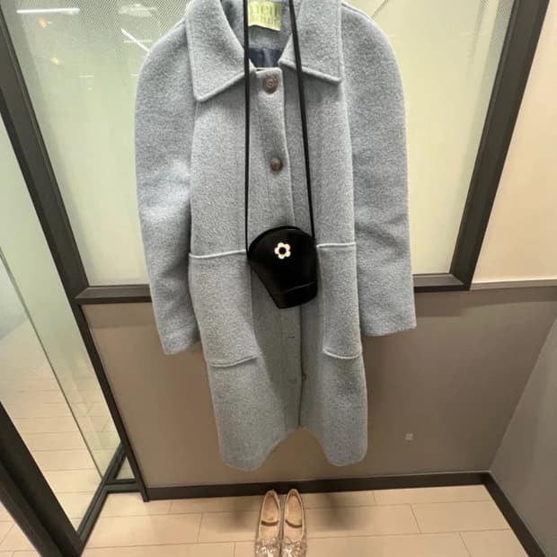 노이어덜트 프레클 소라색 롱코트