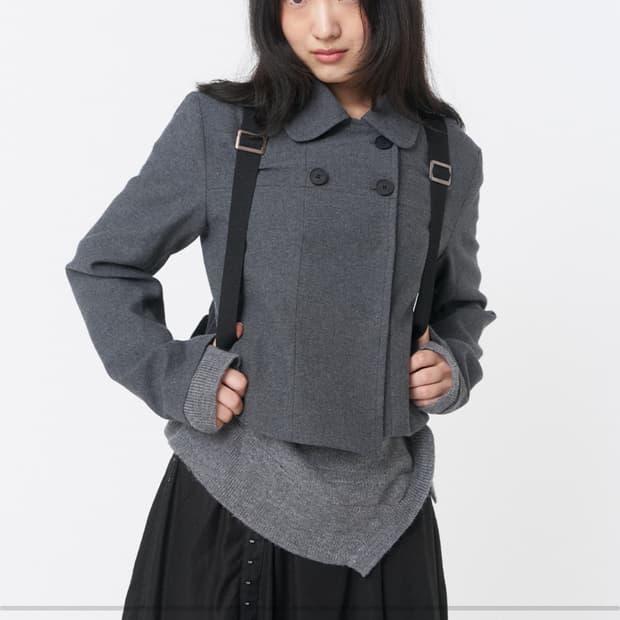 미세키서울 wabi round collar double jacket