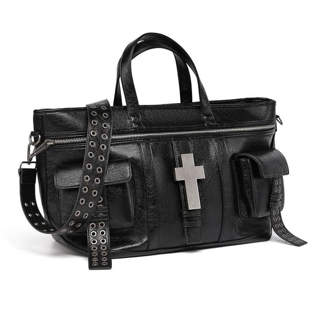 Cross Embossed Leather Multi-Way bag 