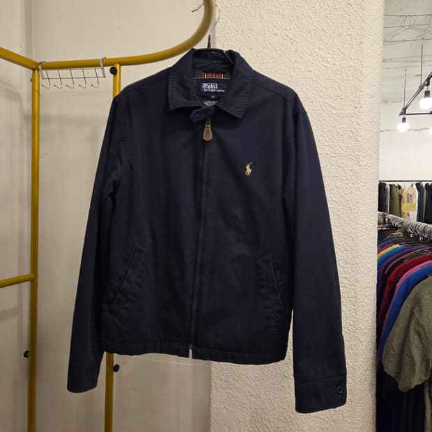 폴로 스윙탑 자켓 네이비 체크 안감 s