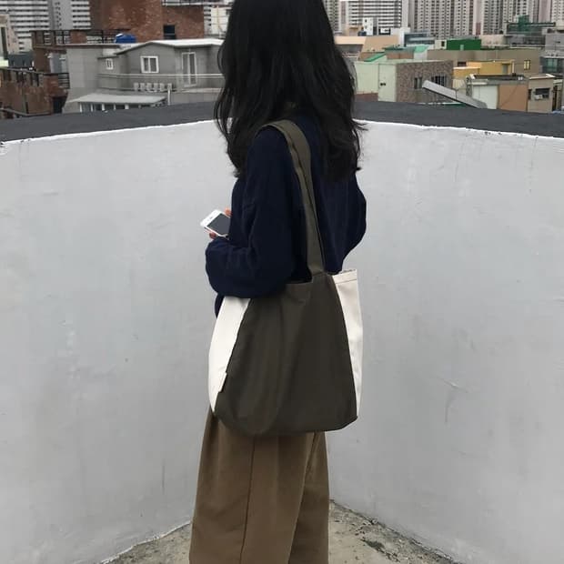 새상품) 오요 noi bag 숄더백 에코백 카키