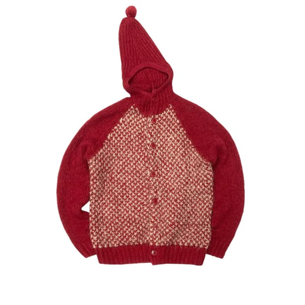 Ne-net hood (?) knit cardigan